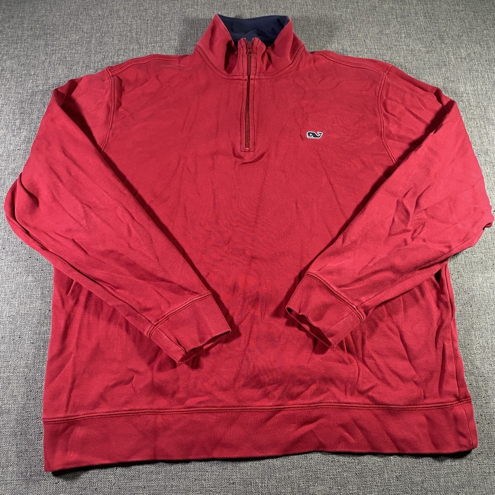 Vineyard Vines Red Quarter-Zip Sweater